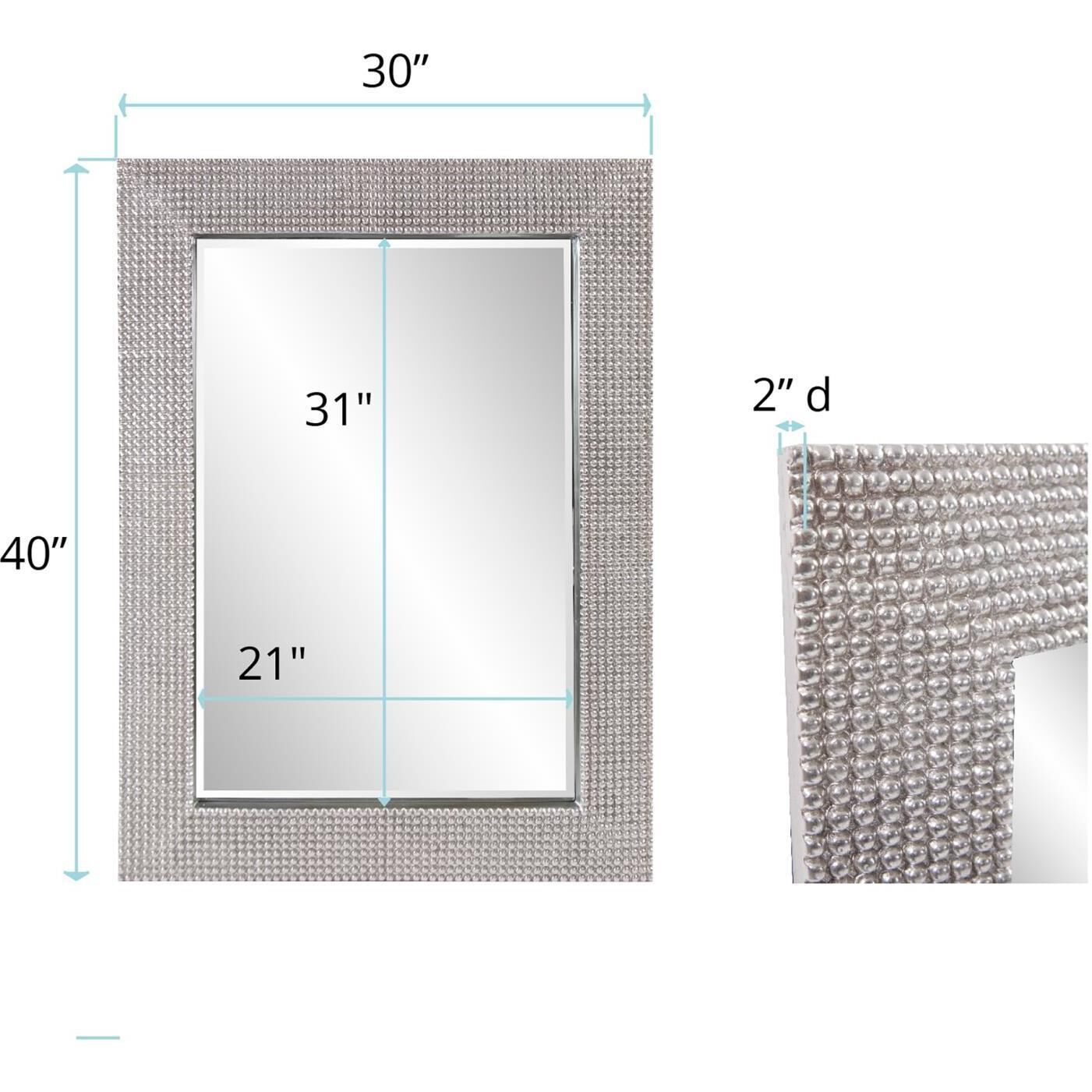 Lancelot 40 X 30 inch Nickel Mirror